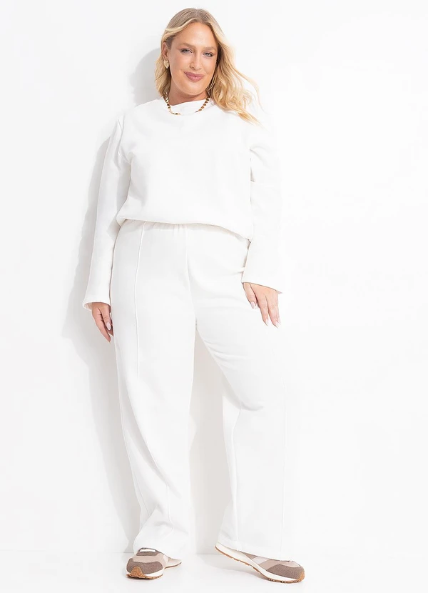 Marguerite - Casaco Off White em Moletom Peluciado 3