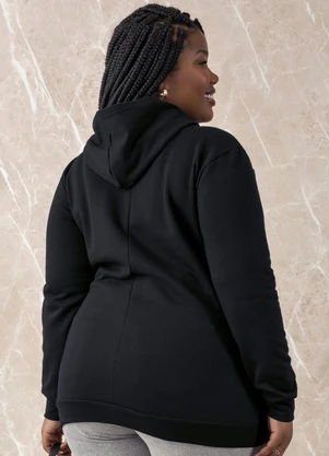 Marguerite - Casaco Preto com Capuz Plus Size - MARGUERITE