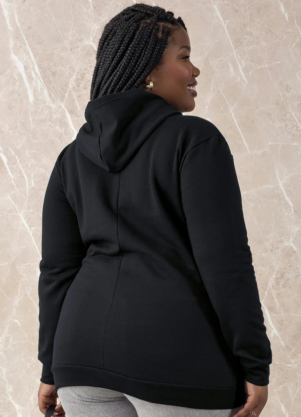 Marguerite - Casaco Preto com Capuz Plus Size 7