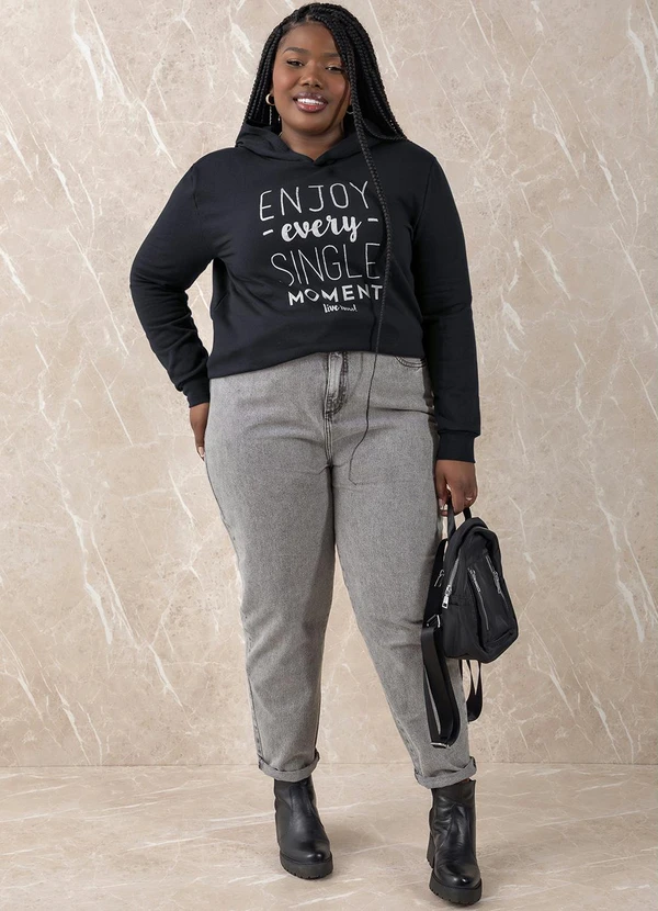 Marguerite - Casaco Preto com Capuz Plus Size 6