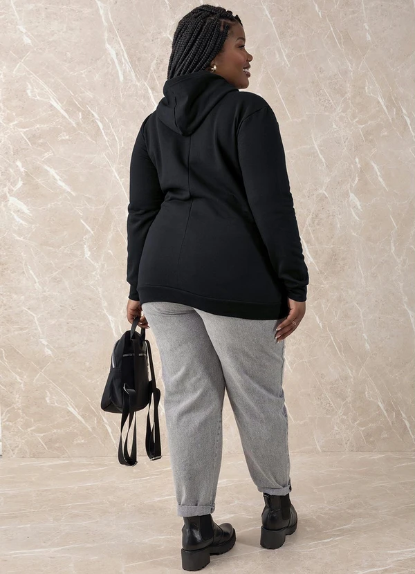 Marguerite - Casaco Preto com Capuz Plus Size 5