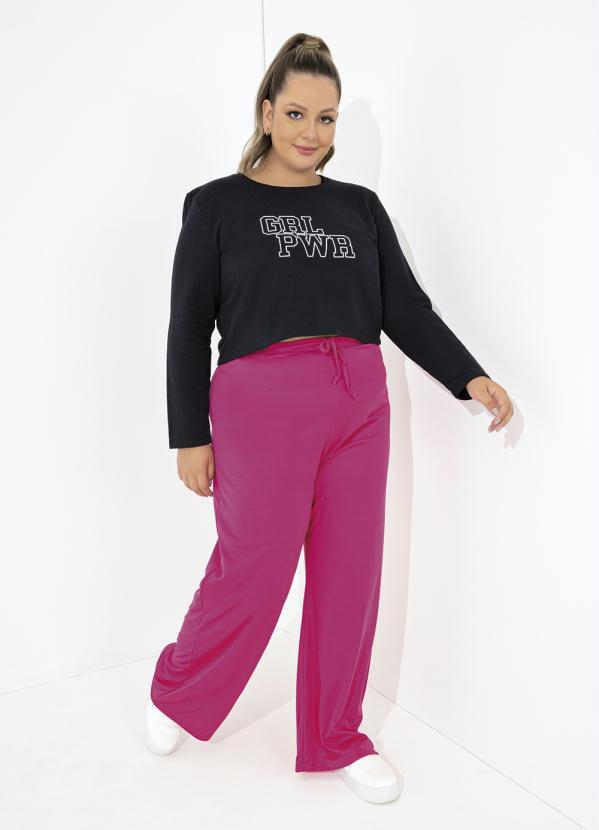 Queima Estoque - Casaco Preto com Estampa Plus Size 3
