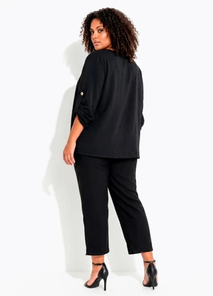 Marguerite - Casaco Preto em Malha Crepe - MARGUERITE