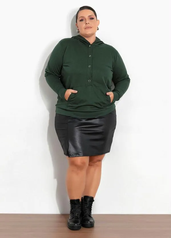 Marguerite - Casaco Verde Plus Size com Botões e Bolso 4