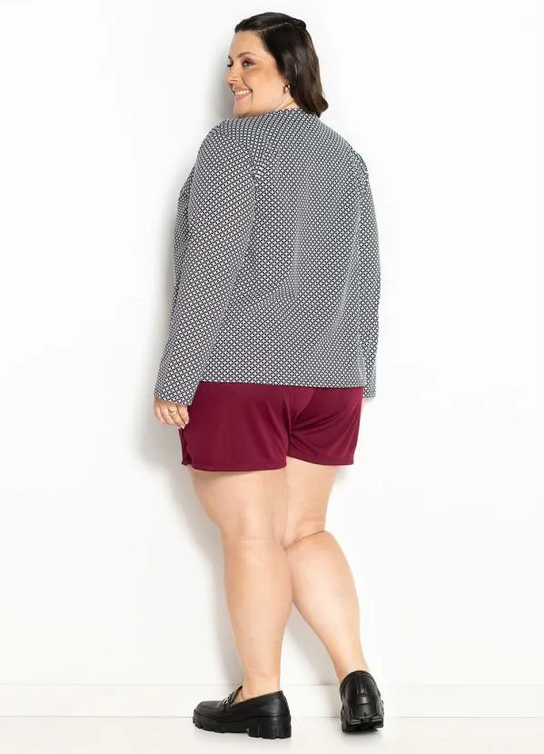 Marguerite - Casaco Xadrez Preto com Botões Plus Size 1