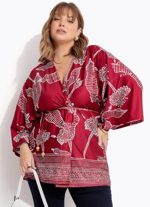 Kimono (Floral Listrado) em Malha Fria