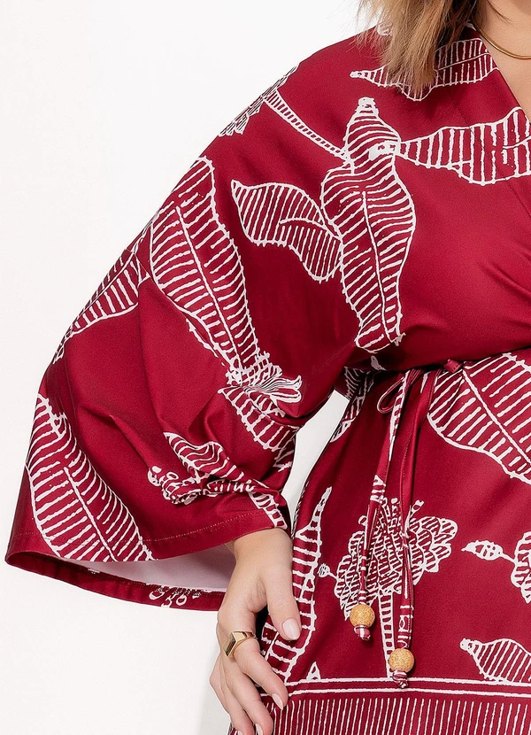 Marguerite - Kimono Floral Listrado em Malha Fria 2