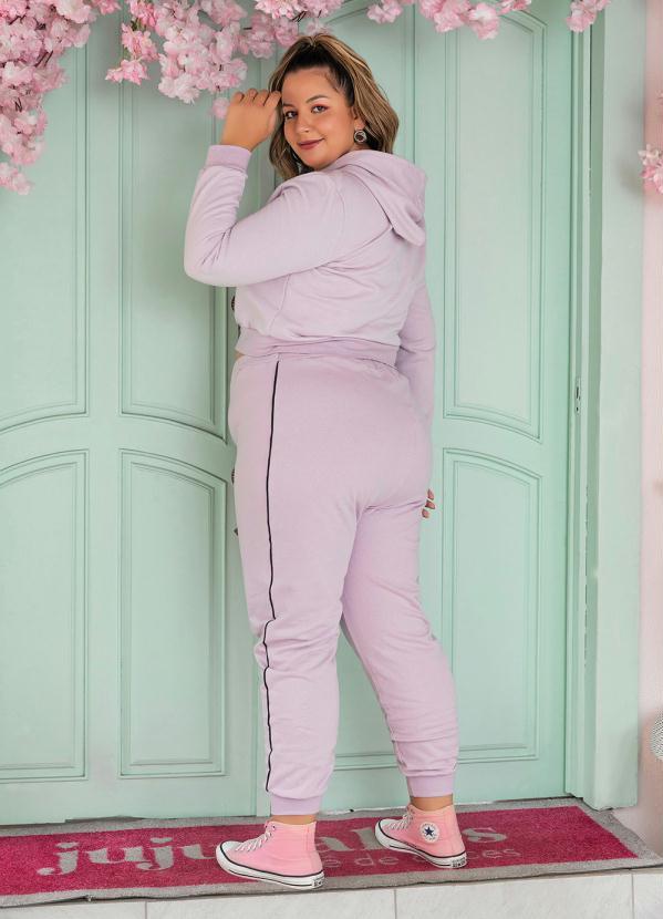 Outlet - Moletom Curto Lavanda com Capuz Plus Size 4