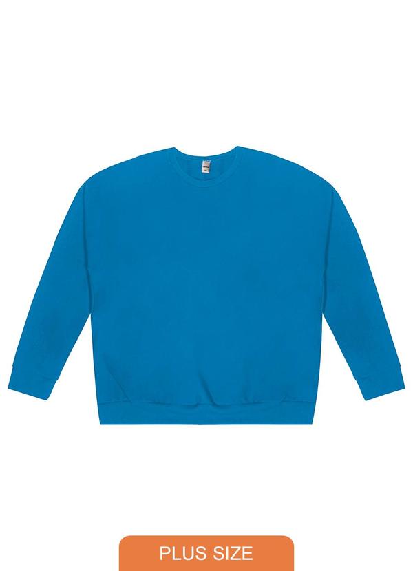 Rovitex - Blusão Feminino em Moletom Plus Size Azul