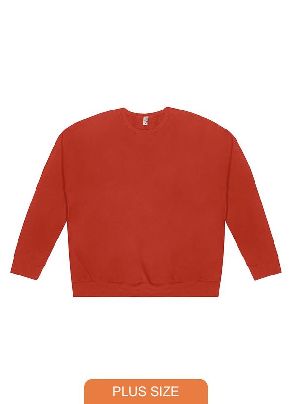 Rovitex - Blusão Feminino em Moletom Plus Size Laranja