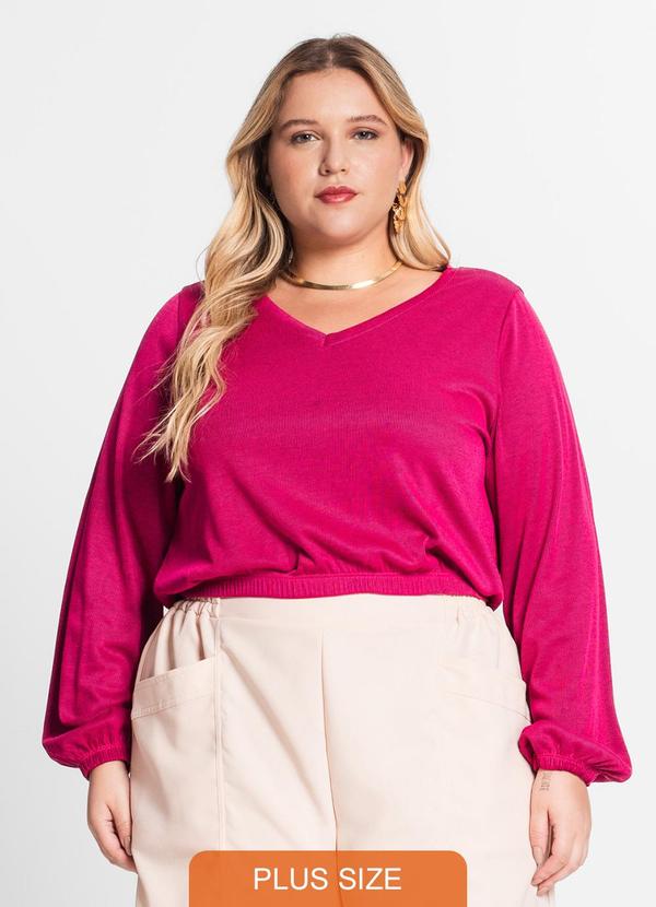 Secret Glam - Blusão Feminino Plus Size Ribana Duo Rosa