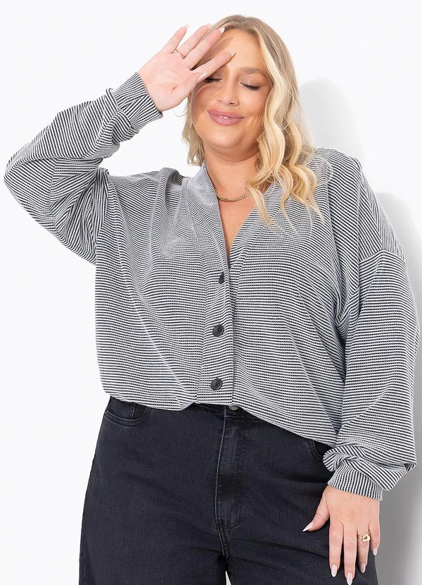 Marguerite - Casaco Listrado em Malha Texturizada