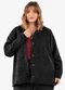 Secret Glam - Casaco Tweed Plus Size Preto - variação: Preto