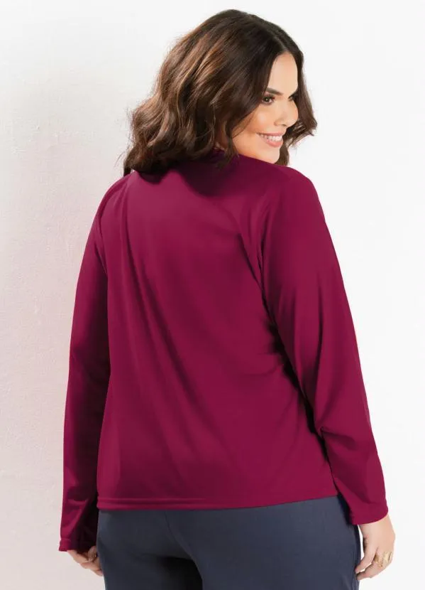 Marguerite - Casaquinho Bordô Aberto na Frente Plus Size 4