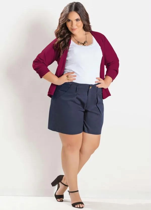 Marguerite - Casaquinho Bordô Aberto na Frente Plus Size 3