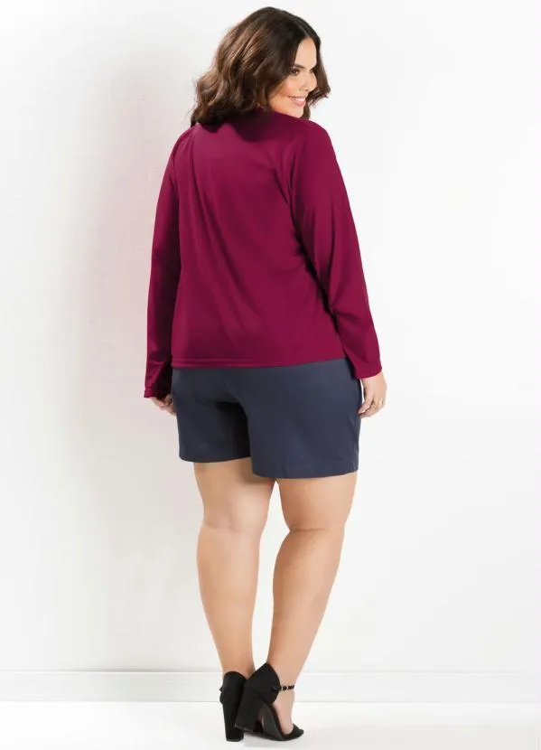 Marguerite - Casaquinho Bordô Aberto na Frente Plus Size 2