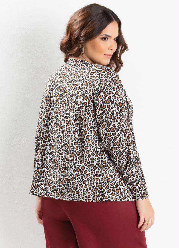 Marguerite - Casaquinho Estampa de Onça Manga Longa Plus Size 2