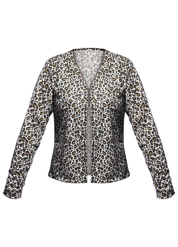 Marguerite - Casaquinho Estampa de Onça Manga Longa Plus Size 5
