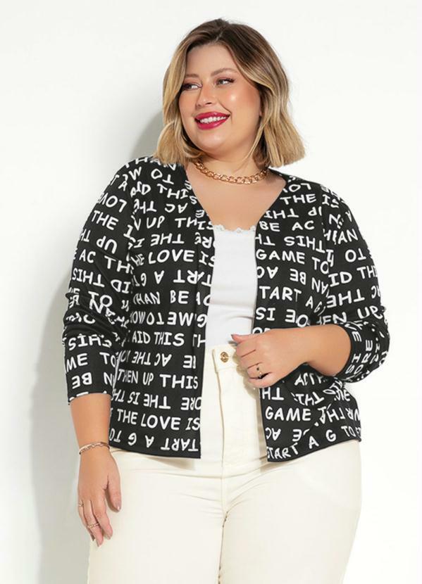 Marguerite - Casaquinho Letreiro Aberto na Frente Plus Size 1
