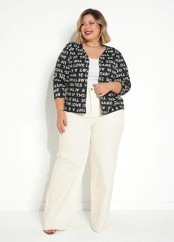 Marguerite - Casaquinho Letreiro Aberto na Frente Plus Size 3