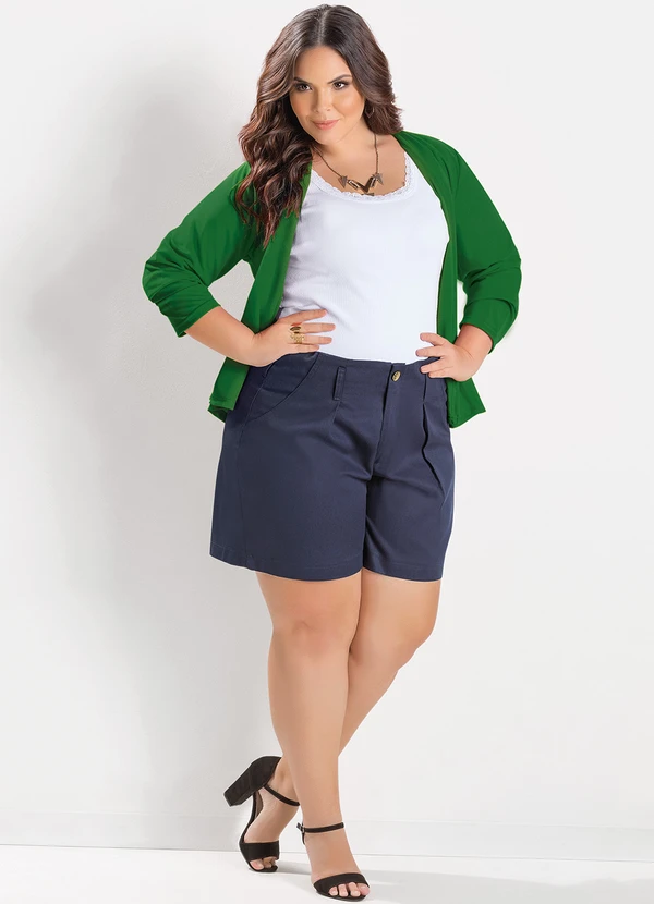 Marguerite - Casaquinho Verde Aberto na Frente Plus Size 3