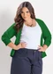 Marguerite - Casaquinho Preto Manga Longa Plus Size - variação: Verde