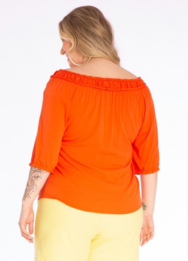 Lisamour - Blusa Ciganinha de Tecido Plano Laranja 2