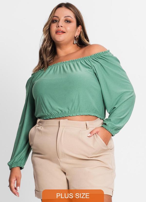 Secret Glam - Blusa Ciganinha Feminina Plus Size Verde