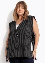 Casaco Azul Marinho em Alfaiataria Risca de Giz