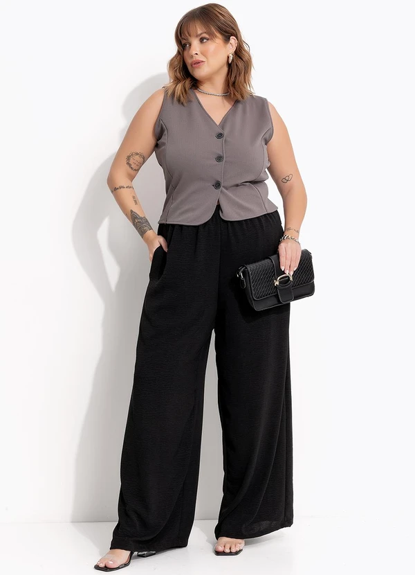 Marguerite - Colete Cinza em Malha Crepe 3