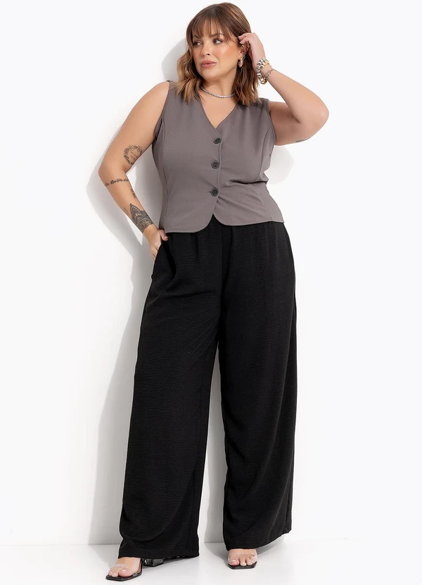 Marguerite - Colete Cinza em Malha Crepe 8