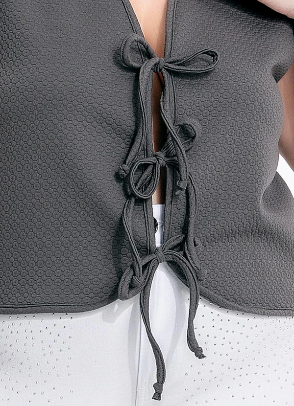 Marguerite - Casaco Cinza em Matelassê 6