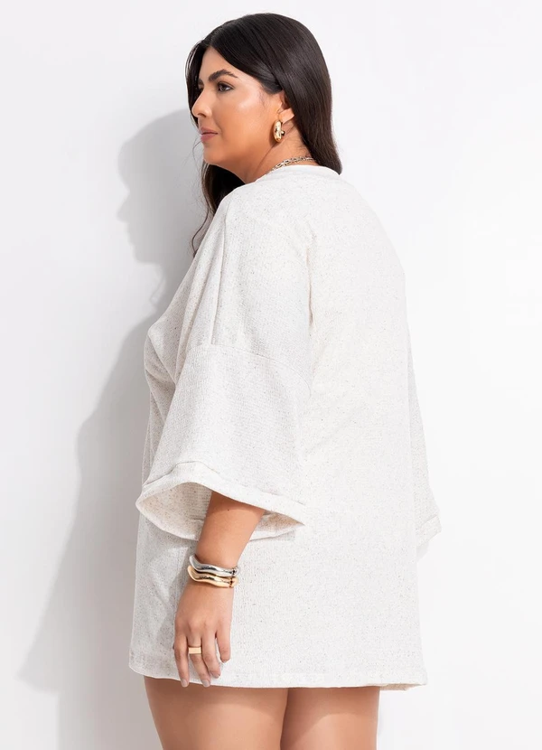 Marguerite - Casaco Off White em Malha Texturizada 2