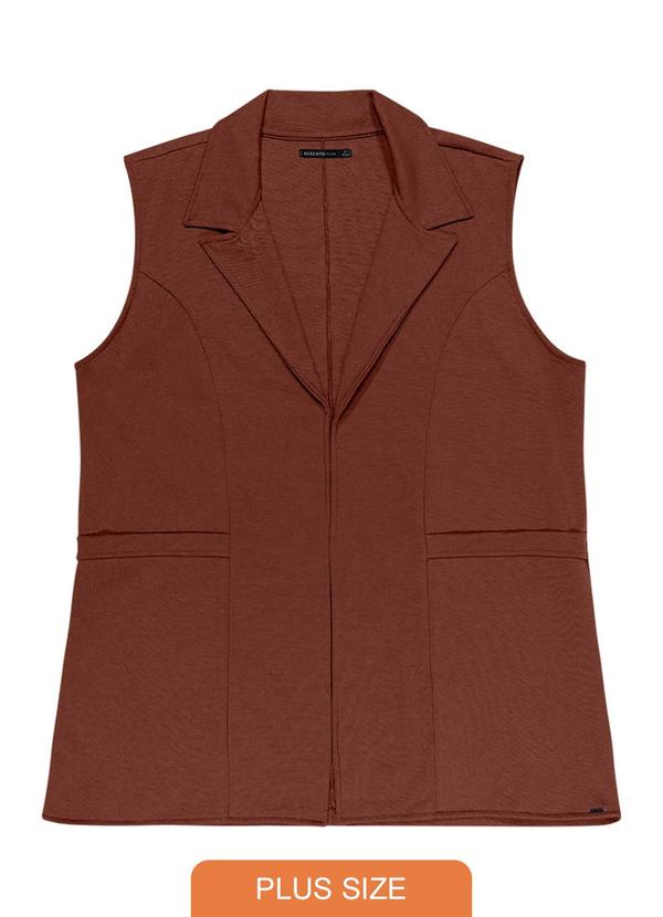 Rezzato - Colete Alfaiataria Plus Size Feminino Marrom
