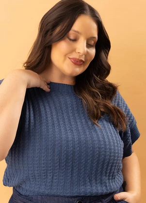 Marguerite - Colete Azul em Tricô - MARGUERITE