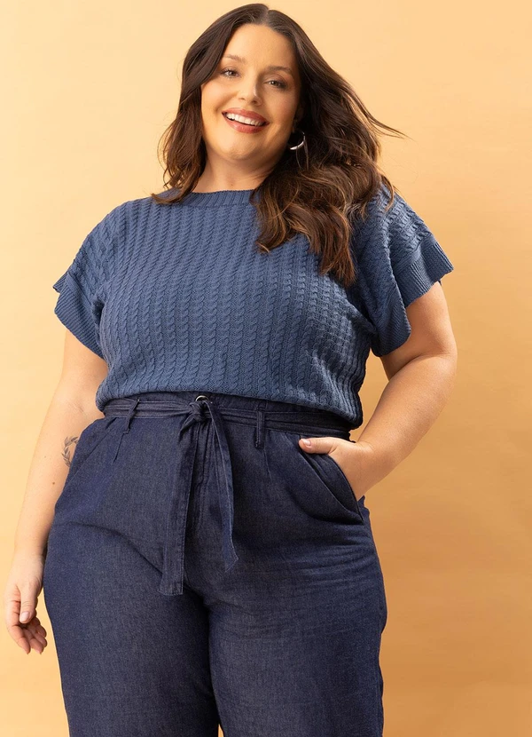 Marguerite - Colete Azul em Tricô 6