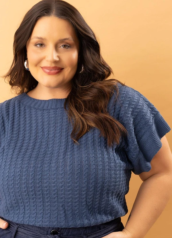 Marguerite - Colete Azul em Tricô 5