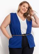 Colete Azul Royal em Malha Matelass Corao