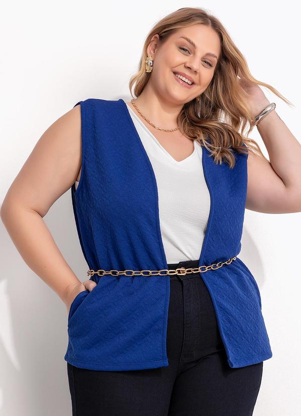 Colete (Azul Royal) em Malha Matelass Corao