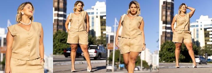 Colete Bege em Alfaiataria