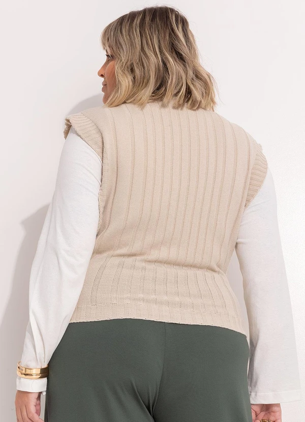 Marguerite - Colete   Bege em Tricô 2