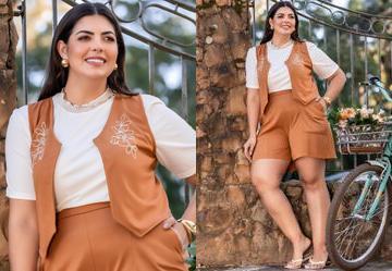 Colete Boho Caramelo com Bordado