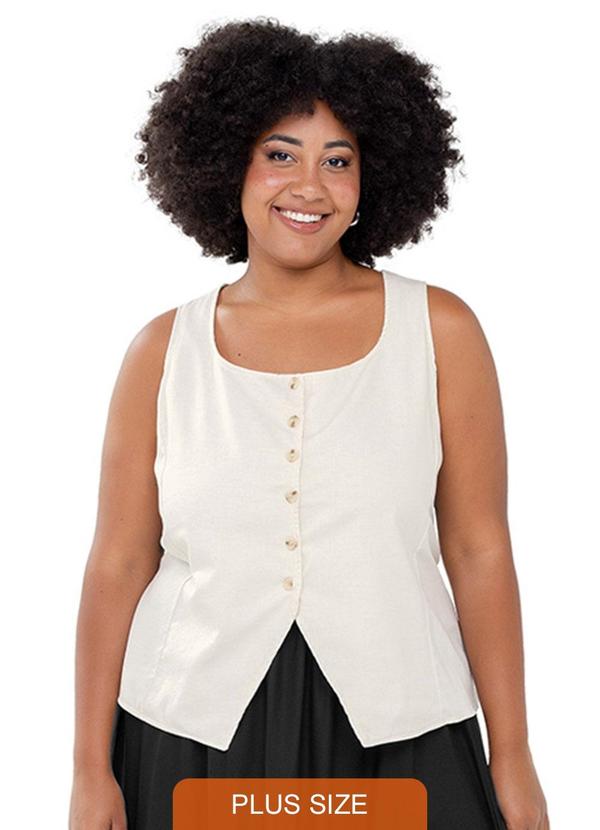 Rezzato - Colete Botões Frontais Adulto Plus Size Branco