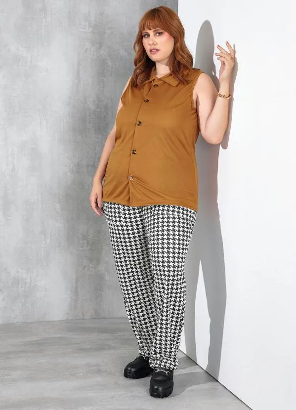 Marguerite - Colete Caramelo com Botões Plus Size 4