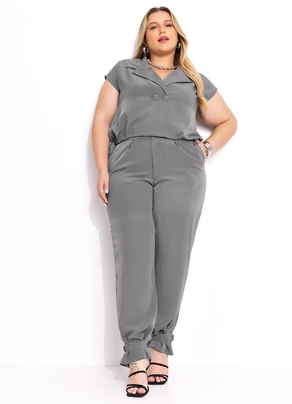 Marguerite - Colete Cinza em Crepe Plano 11