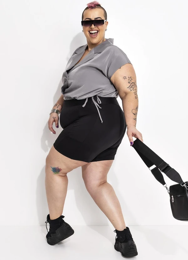 Marguerite - Colete Cinza em Crepe Plano 14