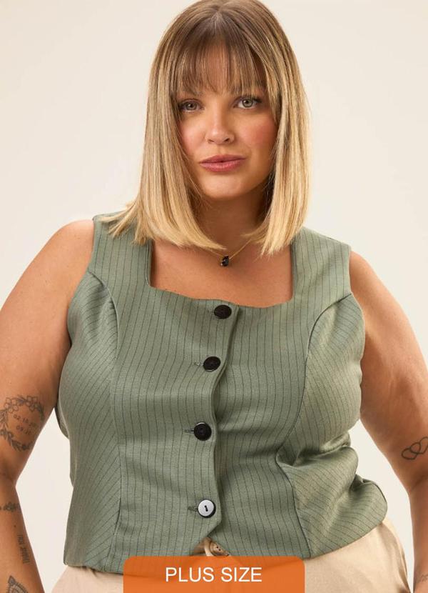 Cess - Colete de Alfaiataria Jacquard Acácia Verde