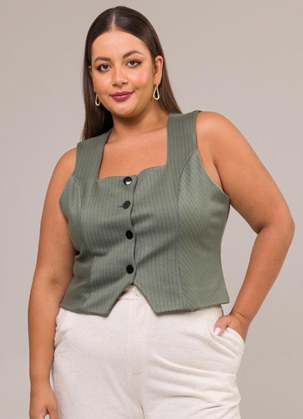 Cess - Colete de Alfaiataria Jacquard Acácia Verde 1