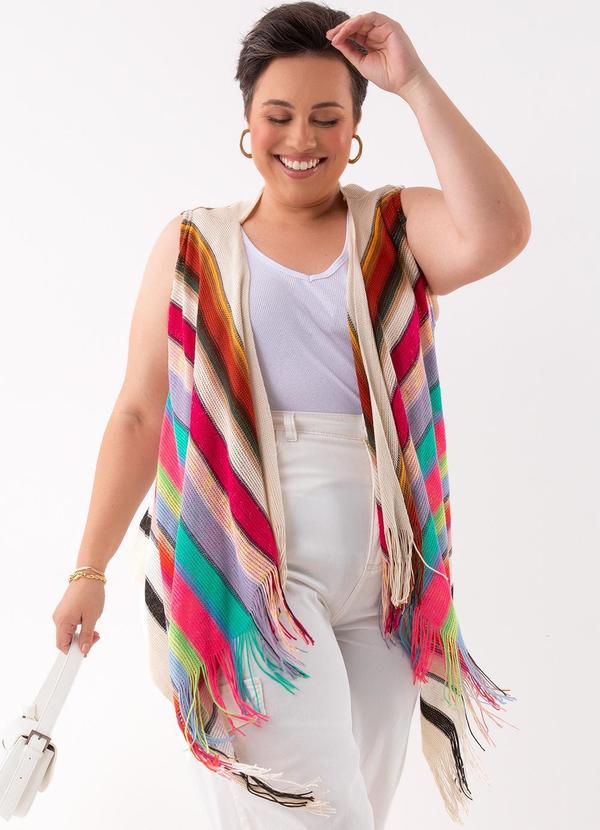 Marguerite - Colete Listrado Multicores em Tricô 3