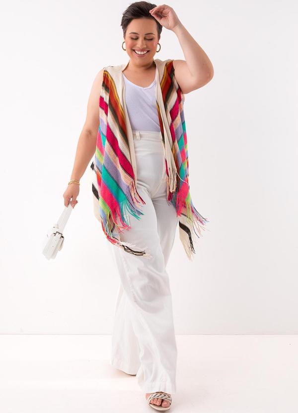 Marguerite - Colete Listrado Multicores em Tricô 5